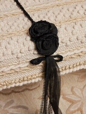 #1860 POL Midnight Rose Lace Boho Tie Belt